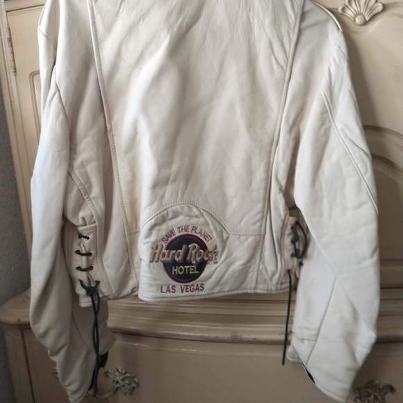 Vintage Genuine Leather Save The Planet HardRock Hotel Las Vegas zipper jacket. - Picture 3 of 6